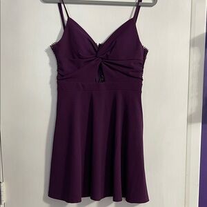 Elegant Purple Lace Dress